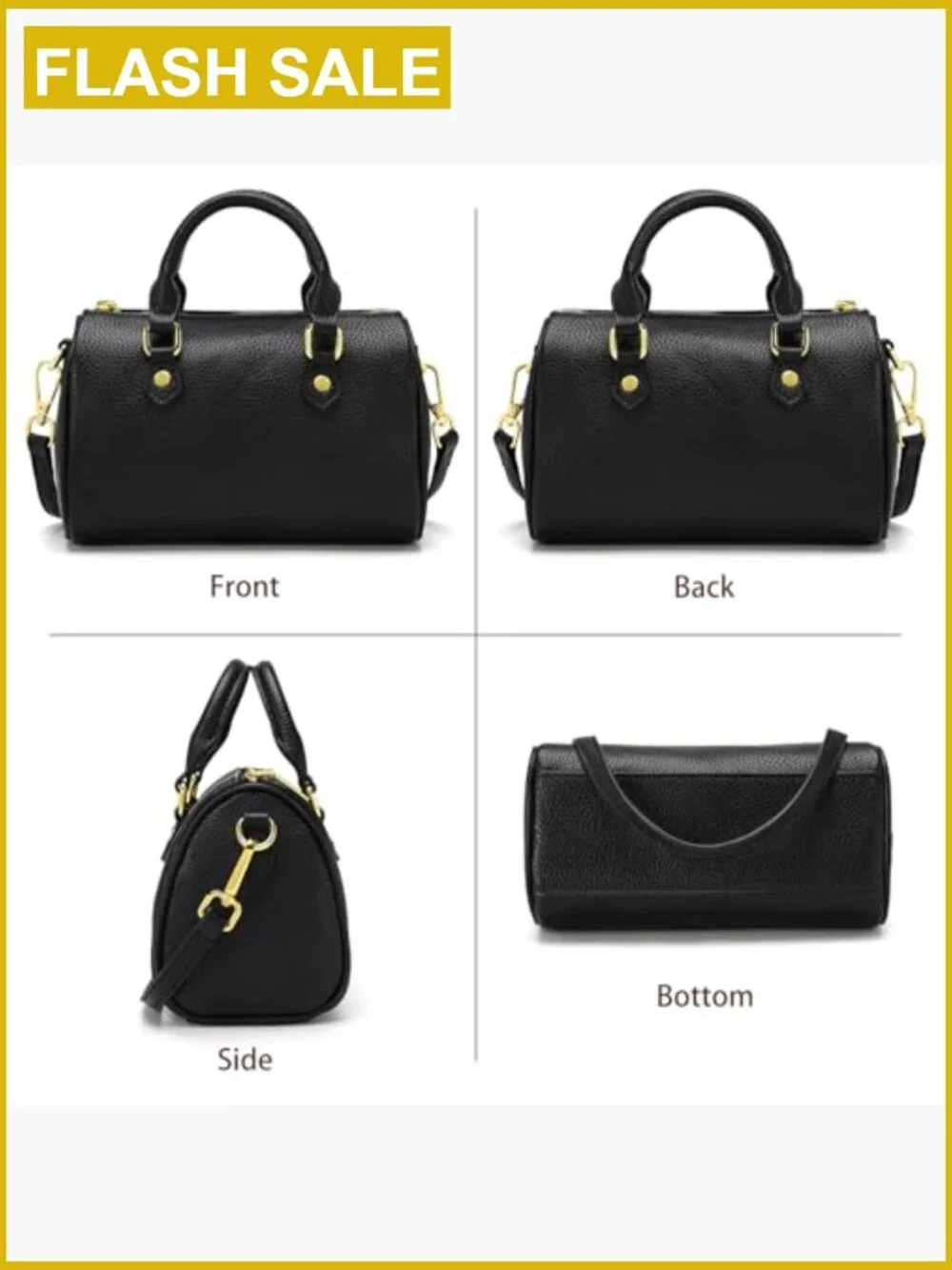 Small Vegan Leather Boston Satchel Crossbody Bag Top Handle Purse